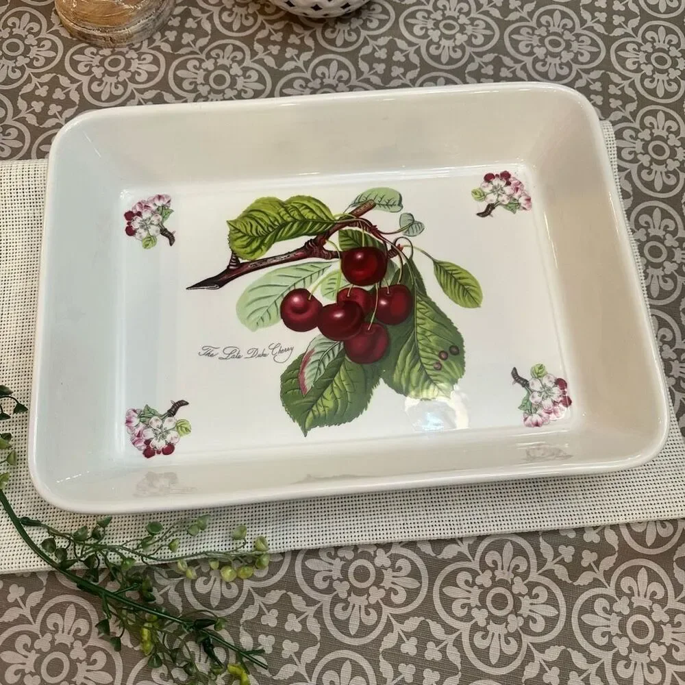 Portmeirion Pomona Late Duke Cherry‎ Rectangular Baking Dish Large 14” Porcelain